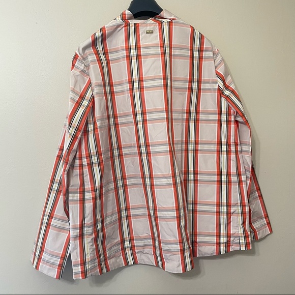 Cinzia Rocca | NWT Orange Plaid Rain Jacket Coat Size 14 - Picture 8 of 10